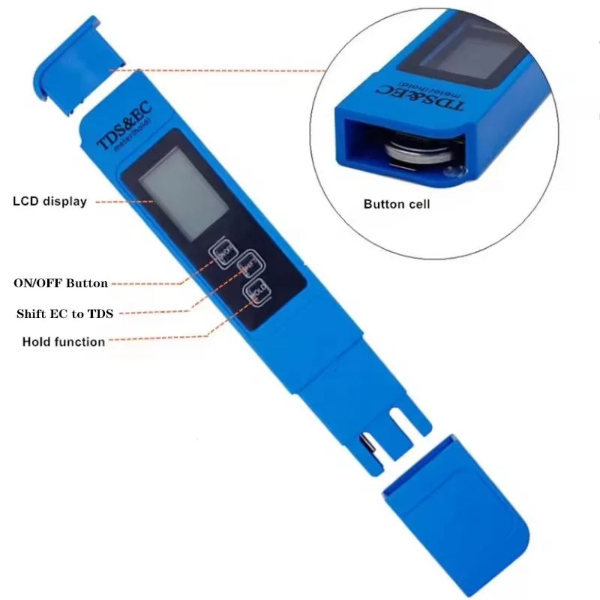 TDS & EC Water Quality Meter - Digital LCD Tester for Drinking Water