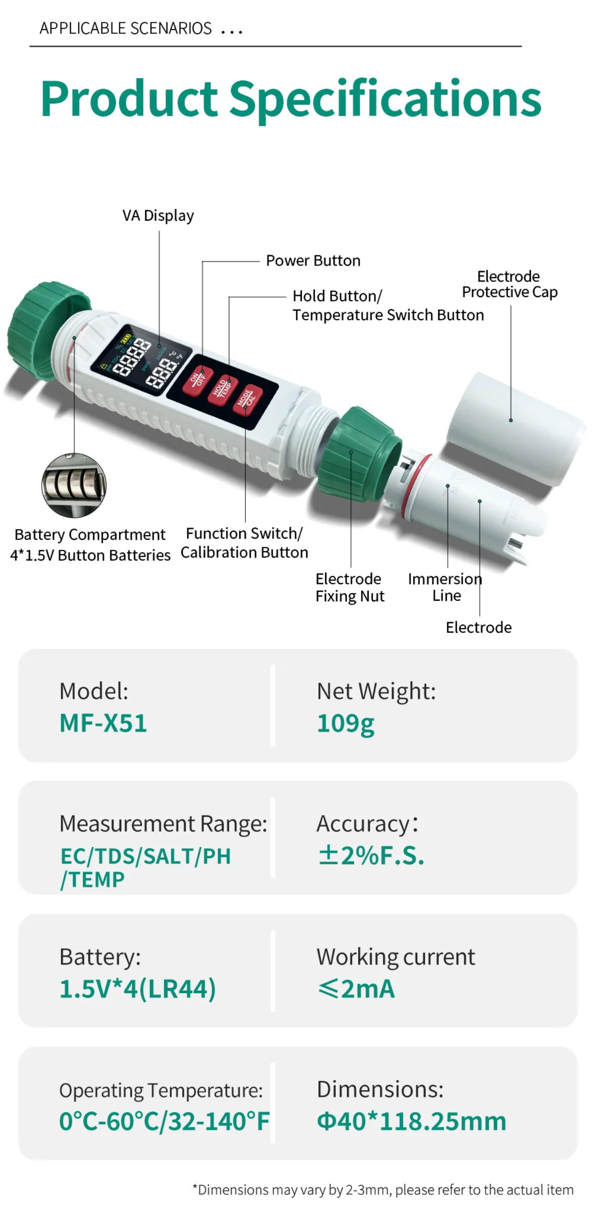 5-in-1 Water Quality Tester MF-X51