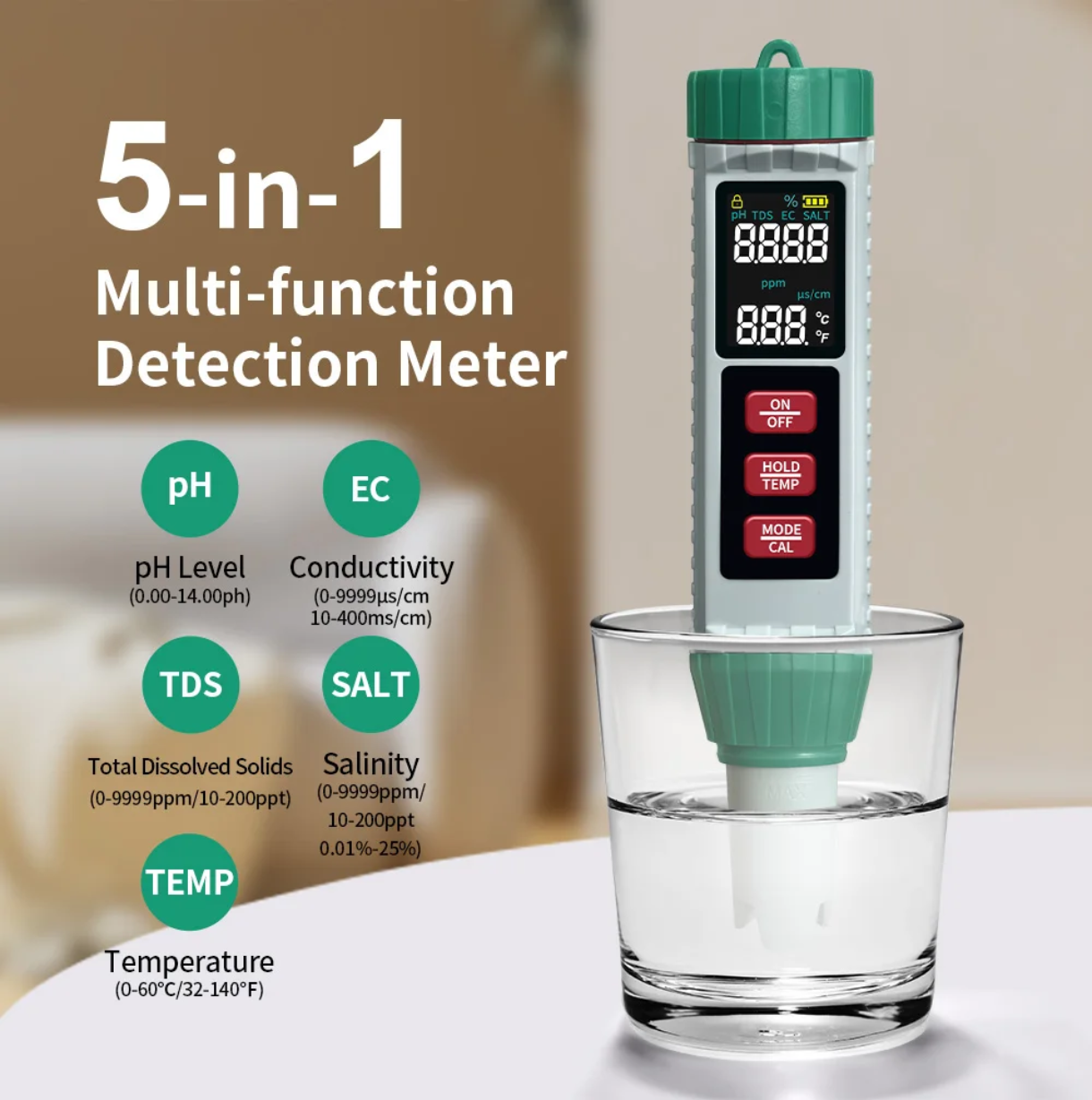 5-in-1 Water Quality Tester MF-X51
